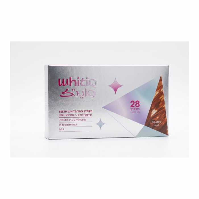 Whitiq PAP Dry Adhesion Teeth Whitening Strips Clove Peroxide Free 28 Pieces