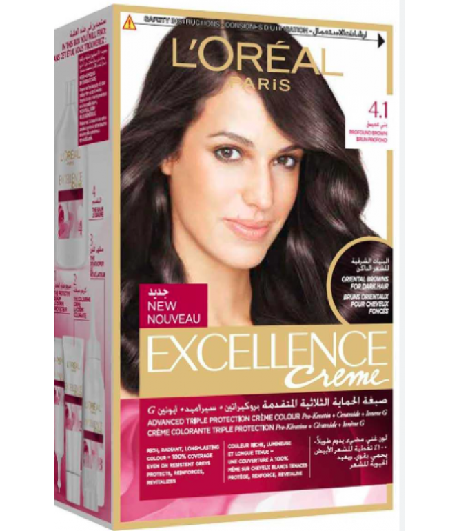 L'Oreal Excellence Hair Dye Creme 4.1 Profound Brown 