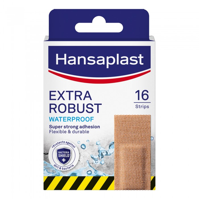 Hansaplast Extra Tough Plasters, Waterproof, Flexible & Durable, 16 Strips