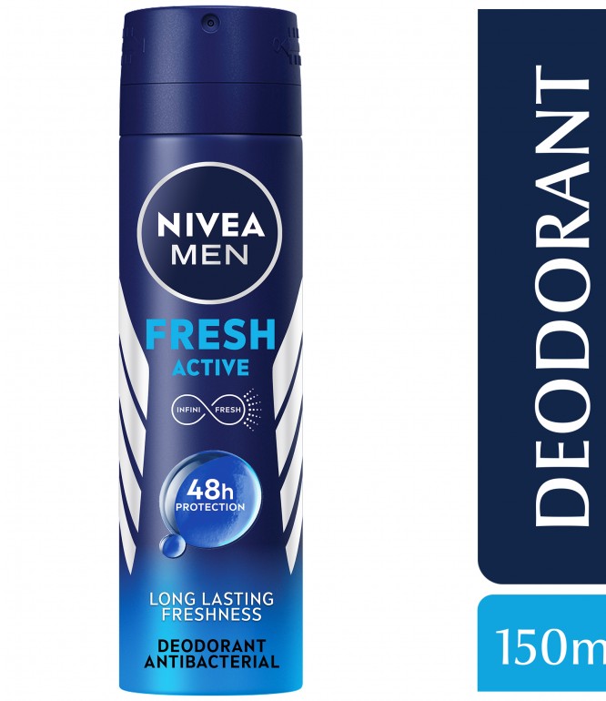 NIVEA MEN Antiperspirant Spray for Men, 48h Protection, Fresh Active Fresh Scent, 150ml