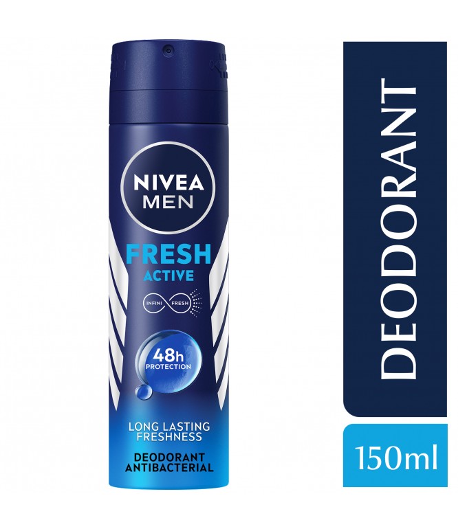 NIVEA MEN Antiperspirant Spray for Men, 48h Protection, Fresh Active Fresh Scent, 150ml