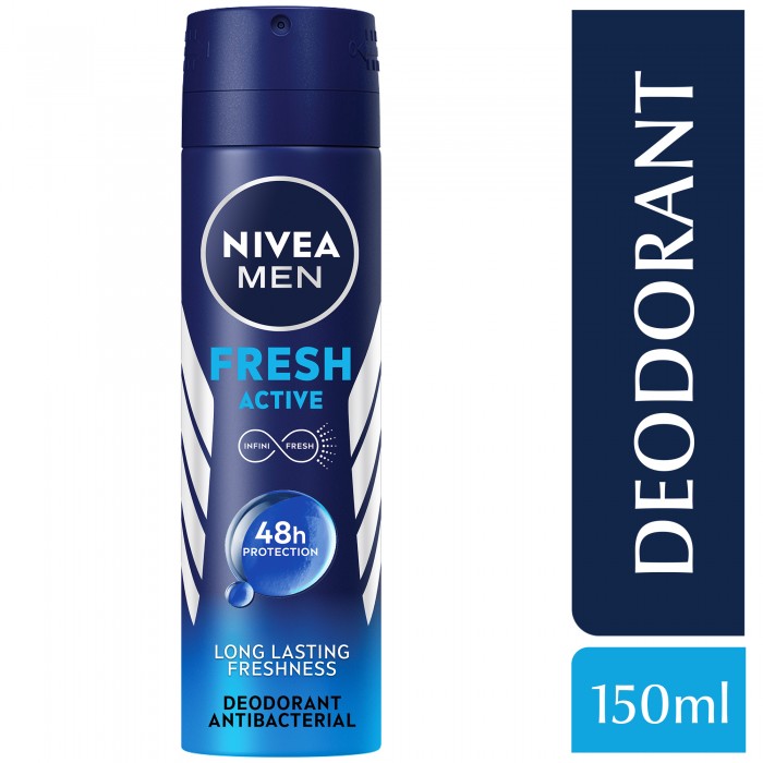 NIVEA MEN Antiperspirant Spray for Men, 48h Protection, Fresh Active Fresh Scent, 150ml