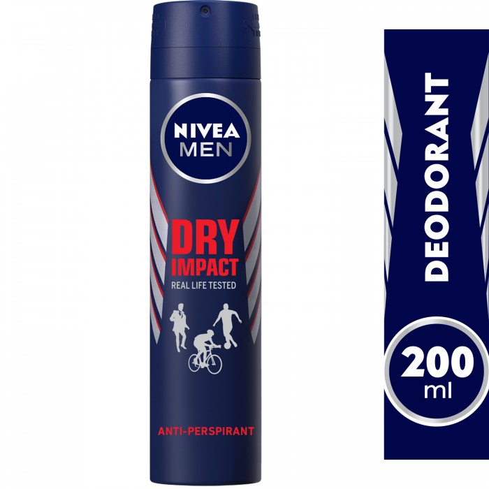 NIVEA MEN Antiperspirant Spray for Men, 48h Protection, Dry Impact, 200ml