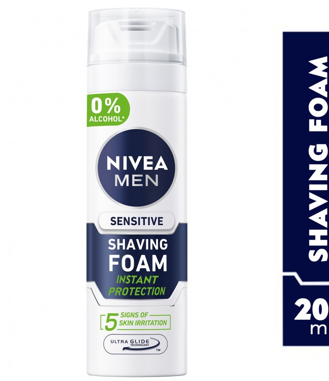 NIVEA MEN Shaving Foam, Sensitive Chamomile & Hamamelis, 200ml
