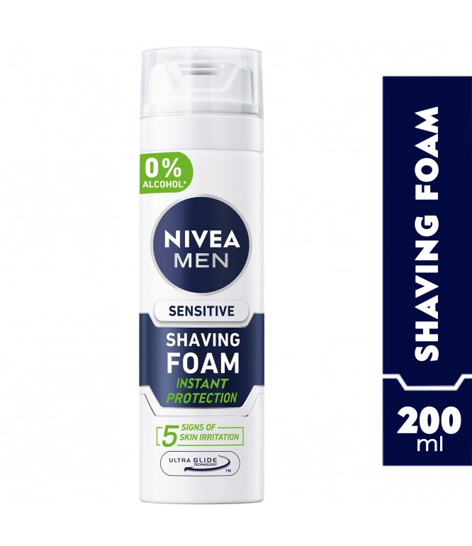 NIVEA MEN Shaving Foam, Sensitive Chamomile & Hamamelis, 200ml