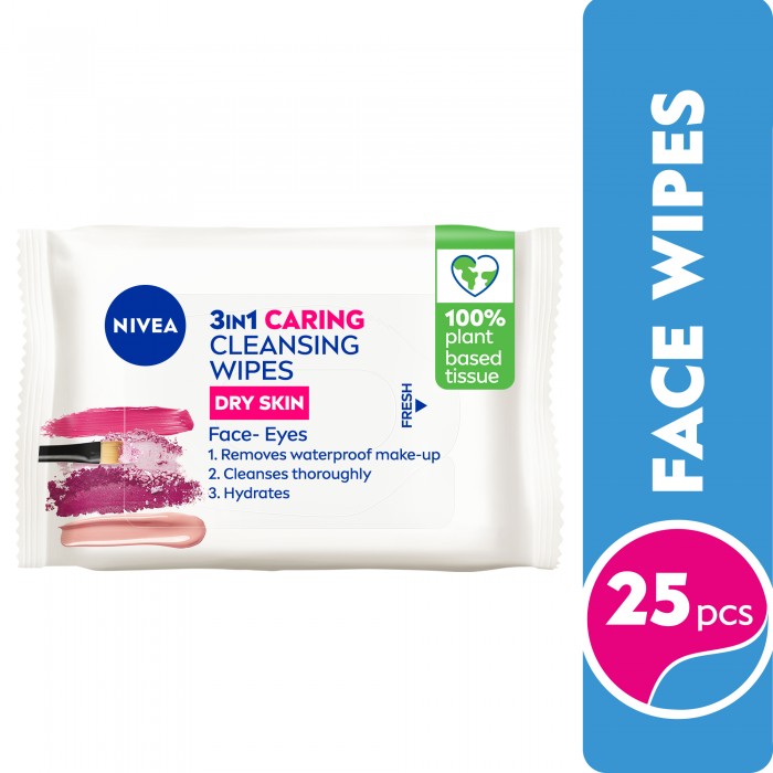 Nivea 3 in 1 Refreshing Cleansing Wipes 25 PCs
