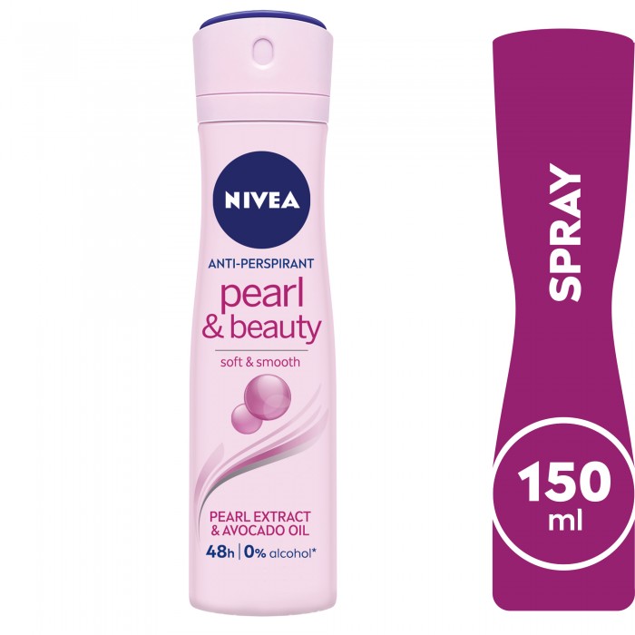 NIVEA Antiperspirant Spray for Women, 48h Protection, Pearl & Beauty, 150ml