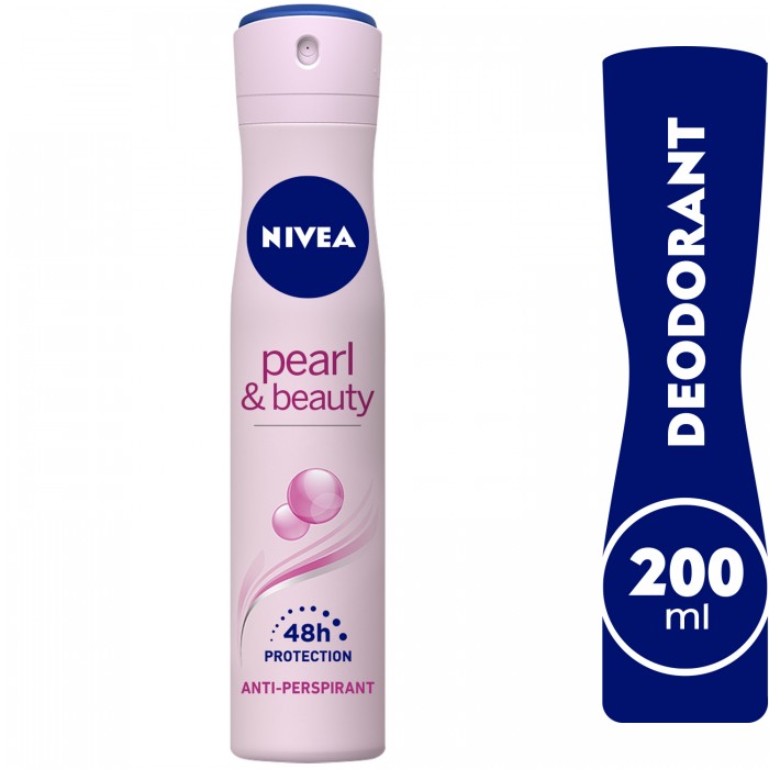 NIVEA Antiperspirant Spray for Women, 48h Protection, Pearl & Beauty, 200ml