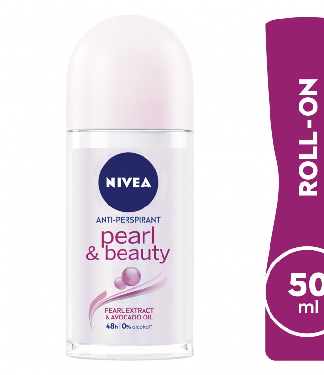 NIVEA Antiperspirant Roll-on for Women, 48h Protection, Pearl & Beauty, 50ml
