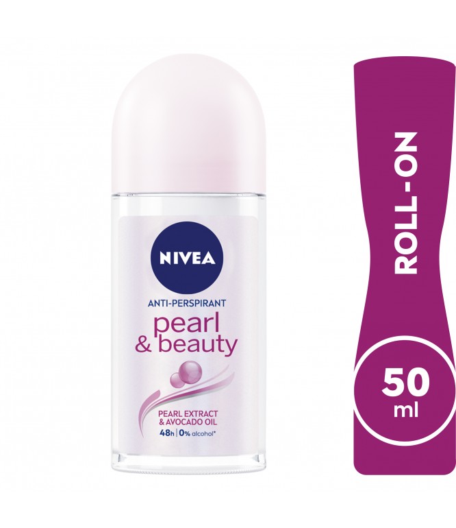 NIVEA Antiperspirant Roll-on for Women, 48h Protection, Pearl & Beauty, 50ml