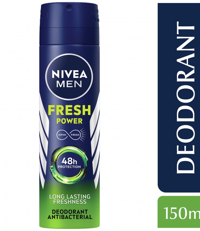 NIVEA MEN Antiperspirant Spray for Men, 48h Protection, Fresh Power Fresh Scent, 150ml