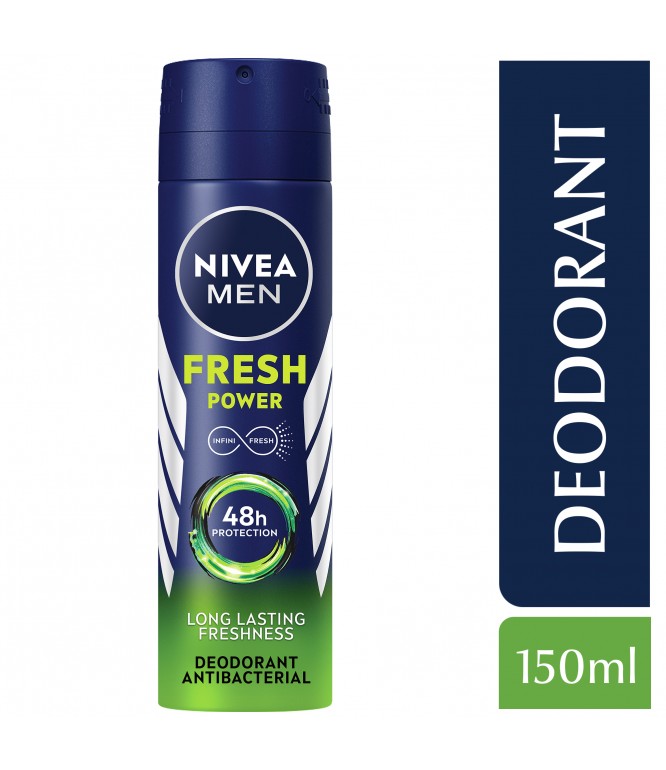 NIVEA MEN Antiperspirant Spray for Men, 48h Protection, Fresh Power Fresh Scent, 150ml
