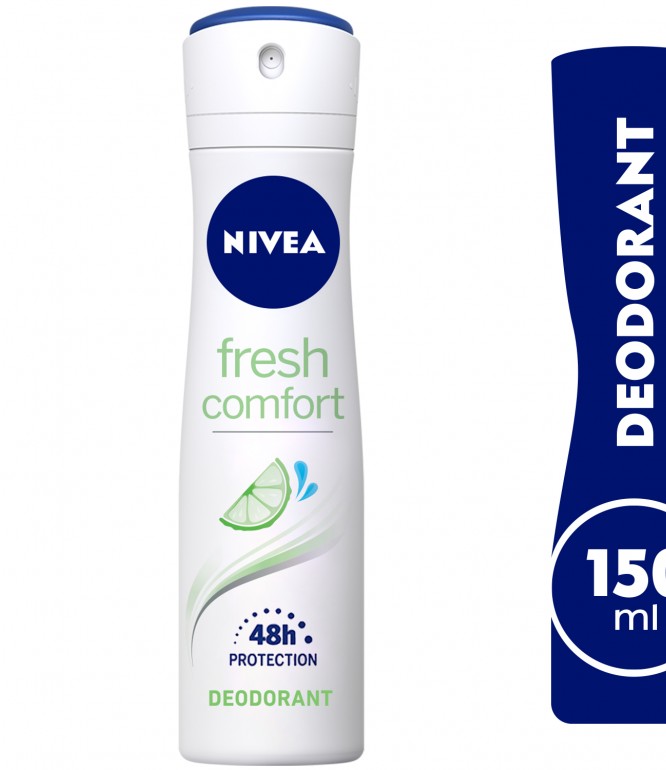 NIVEA Deodorant Spray for Women, 48h Protection, Fresh Comfort, 150ml