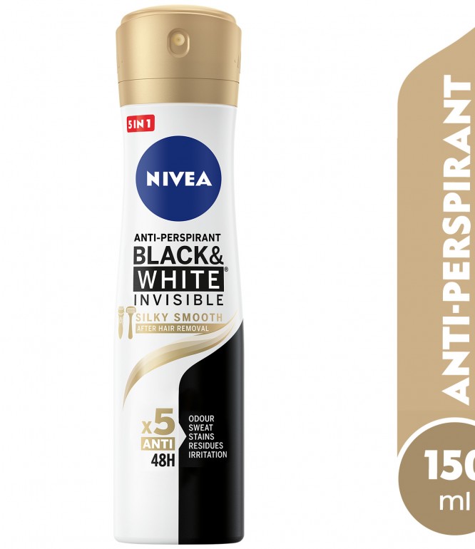 NIVEA Antiperspirant Spray for Women Black & White Invisible Silky Smooth 150ml