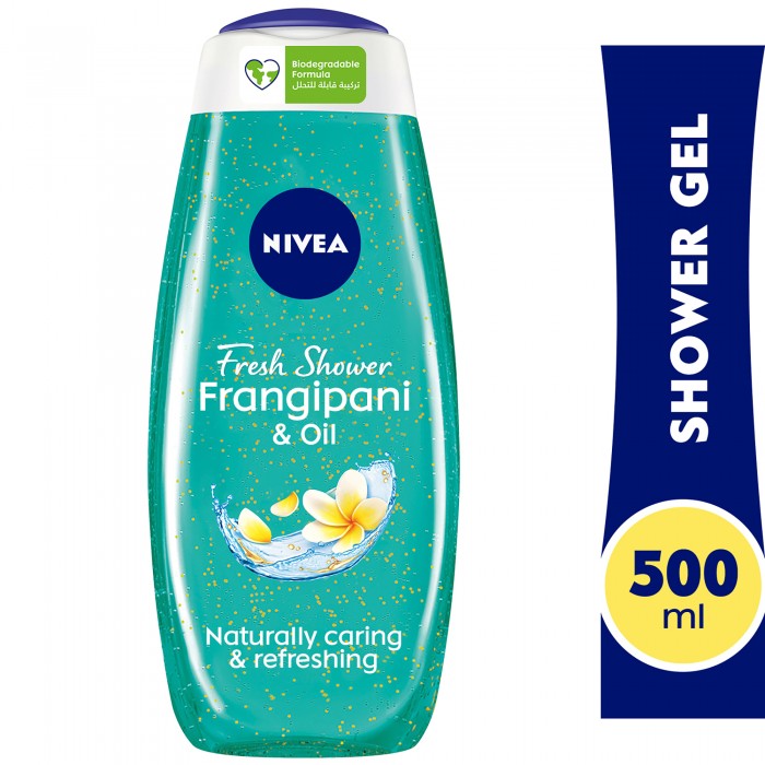 NIVEA Shower Gel Body Wash, Frangipani & Oil Caring Oil Pearls Frangipani Scent, 500ml