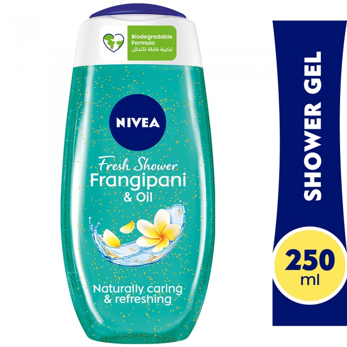 NIVEA Shower Gel Body Wash, Frangipani & Oil Caring Oil Pearls Frangipani Scent, 250ml