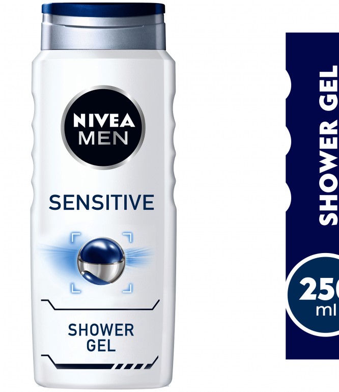 NIVEA MEN 3in1 Shower Gel Sensitive, Bamboo Extract Masculine Scent, 250ml