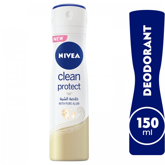 NIVEA Antiperspirant Spray for Women Clean Protect Pure Alum 150 ml