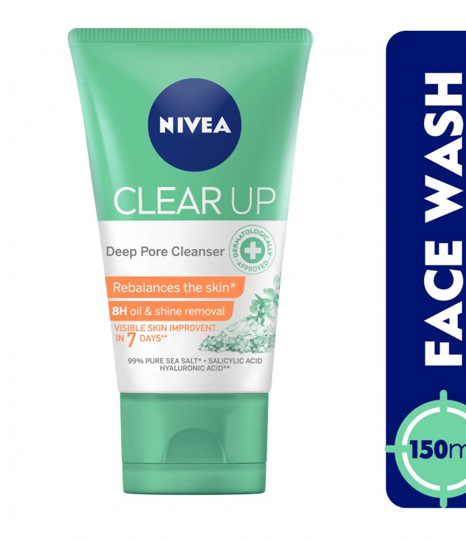 Nivea Clear Up Face Wash Anti Acne Deep Pore Cleanser - 150ml