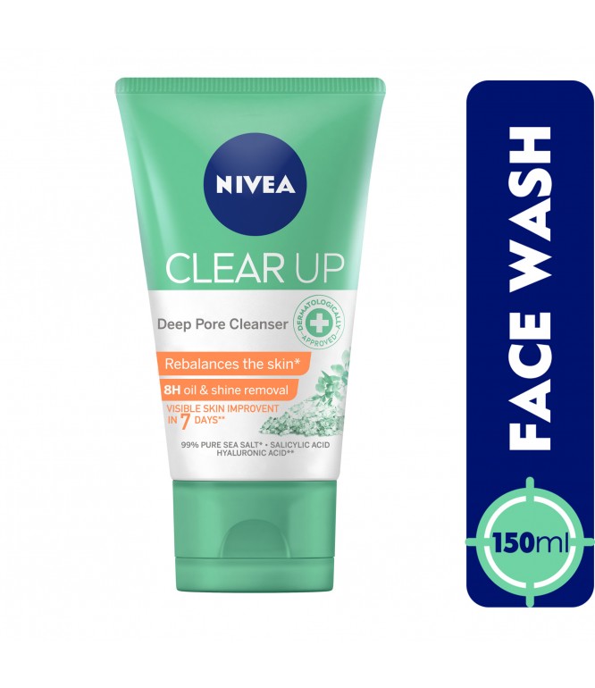 Nivea Clear Up Face Wash Anti Acne Deep Pore Cleanser - 150ml