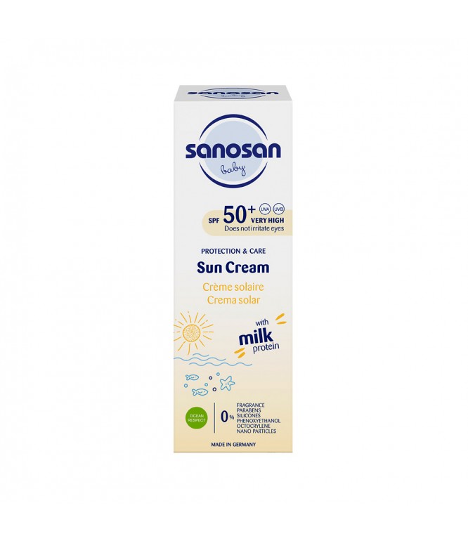 سانوسان، كريم واقي من الشمس، للأطفال، +Spf 50، مع بروتين الحليب - 75 مل