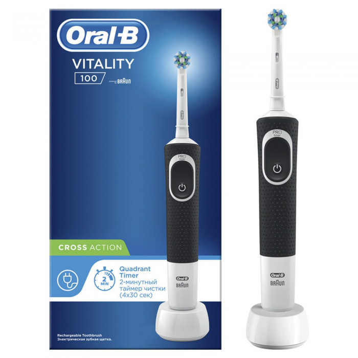 Oral-B Vitality Toothbrush/Timer Black 1Piece