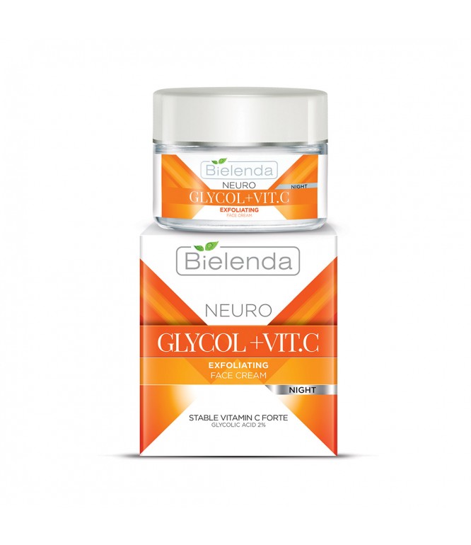 Bielenda NEURO GLICOL + VIT. C exfoliating face cream - corrector for night, 50 ml