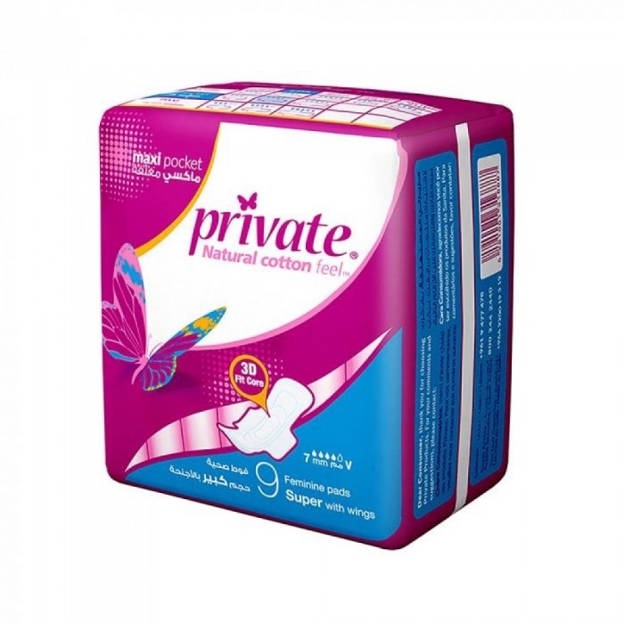 Private Maxi Super Female Diaper 9's