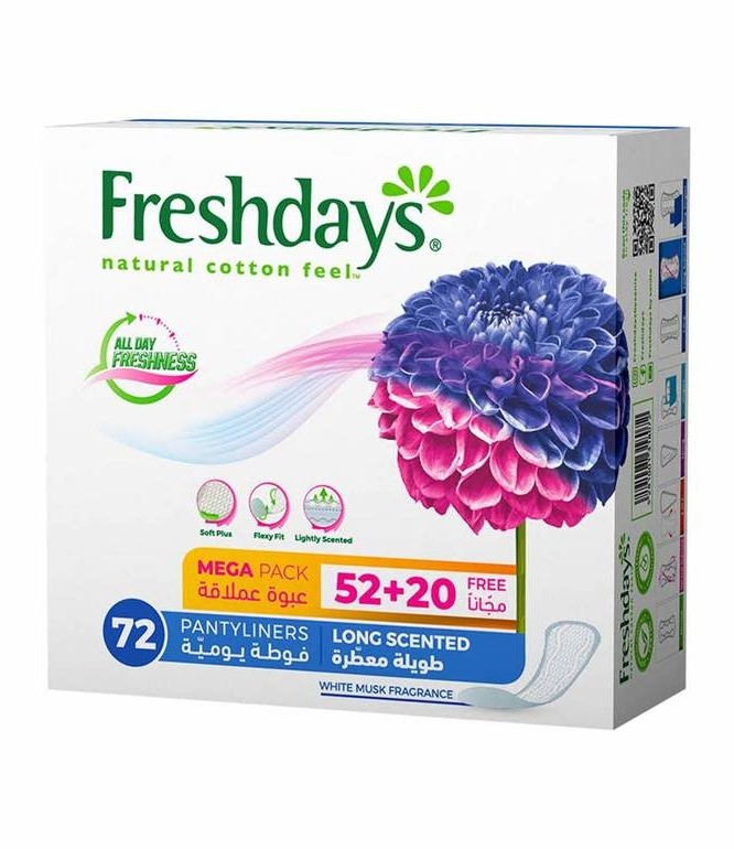 Freshdays Pantyliners Long Scented 52+20's