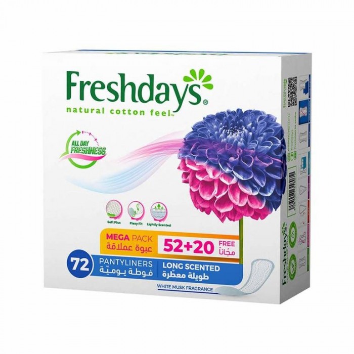 Freshdays Pantyliners Long Scented 52+20's