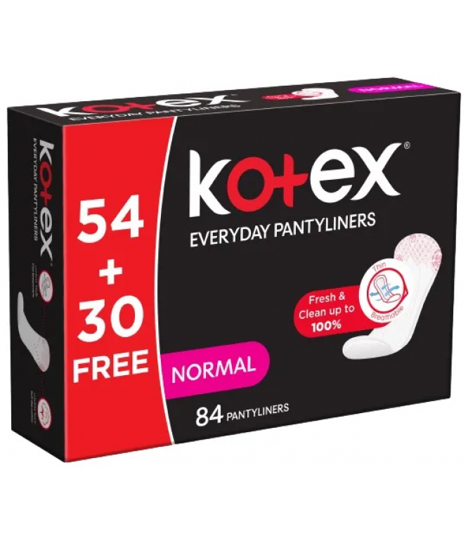 Kotex Natural Panty Liners %100 Cotton 84Pieces