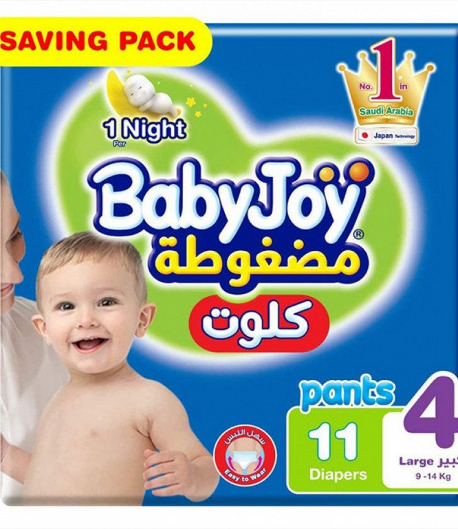 حفاضات بيبي جوي كلوت كبير رقم4، 11 قطعة