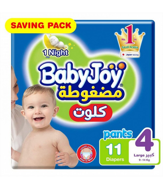 حفاضات بيبي جوي كلوت كبير رقم4، 11 قطعة