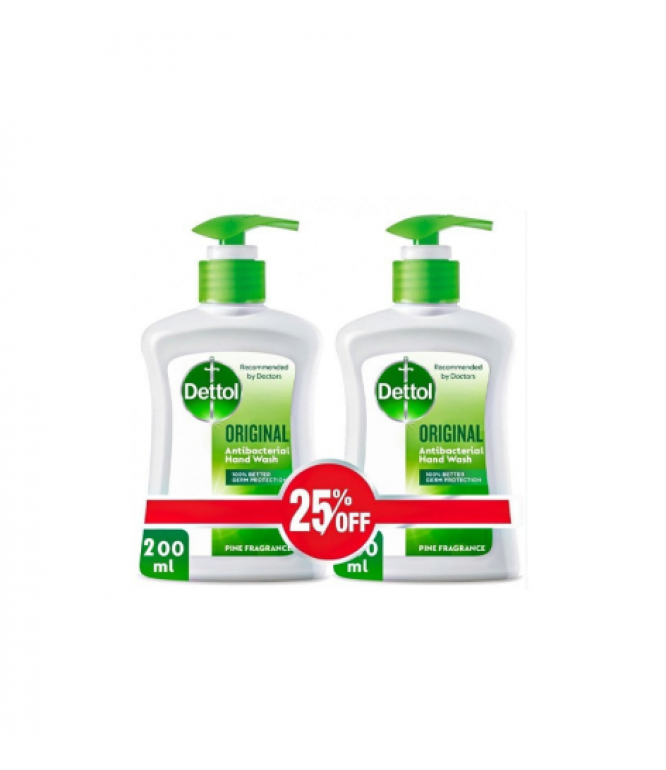 Dettol Hand Wash Original 25 Off 2×200Ml