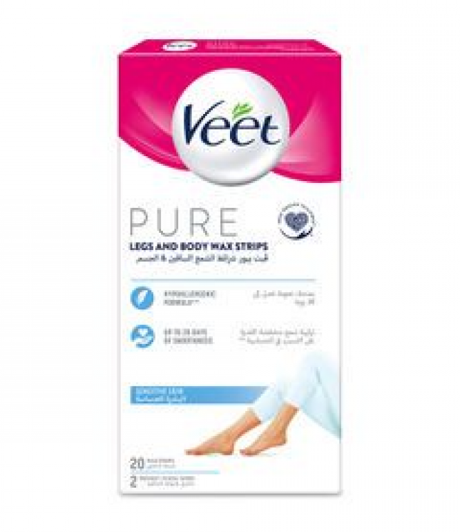Veet Pure Legs And Body Wax Strips 20Pieces