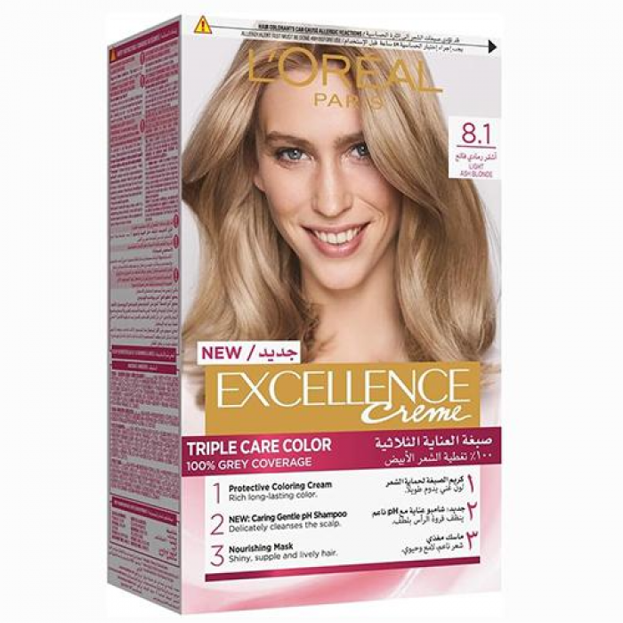 L'Oreal Paris Excellence crème  8.1 Light Ash Blonde Hair Color