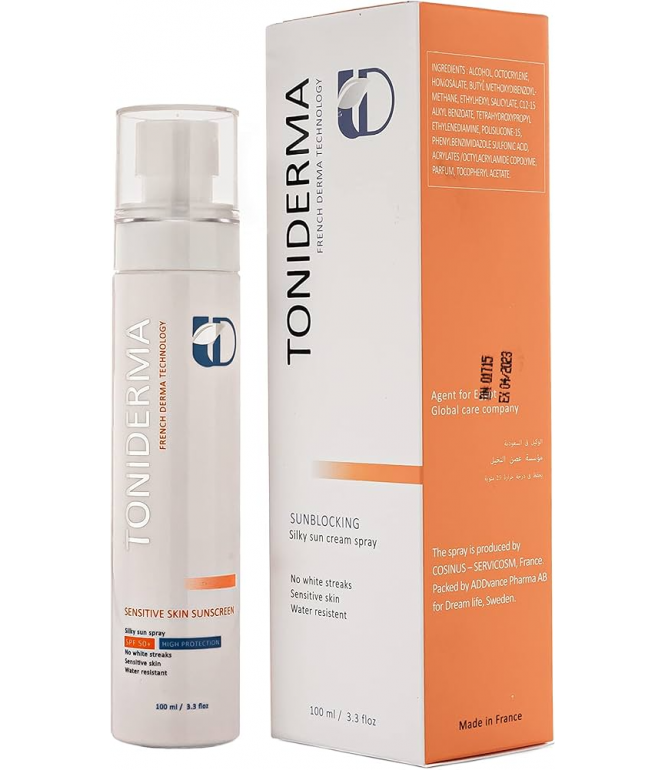 تونيديرما بخاخ واقي شمس SPF50 للبشرة الحساسة 100مل