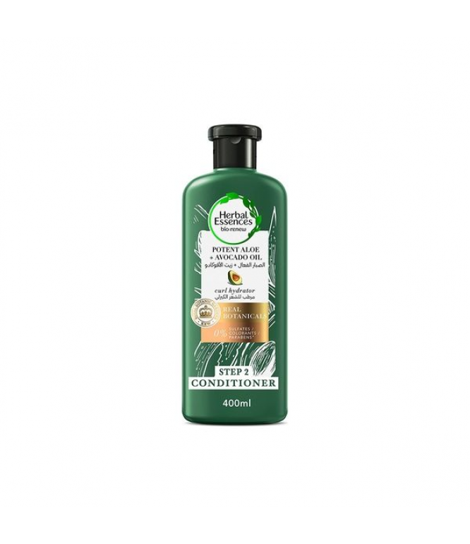 Herbal Essences Sulfate Free Potent Aloe Avocado Oil Hair Conditioner for Curl Hydration and Moisturizing Multi-Color 400ml