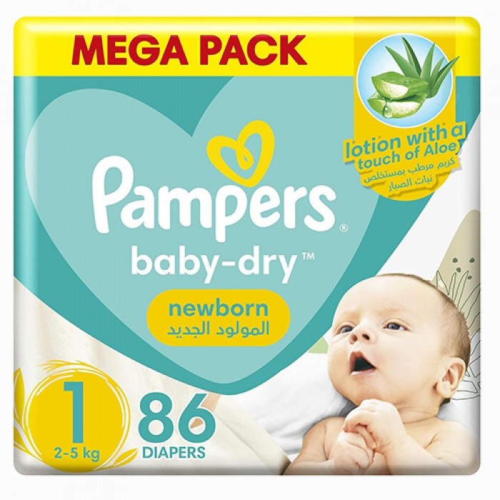 Pampers Jumbo 1 Newborn Baby Diaper 86's