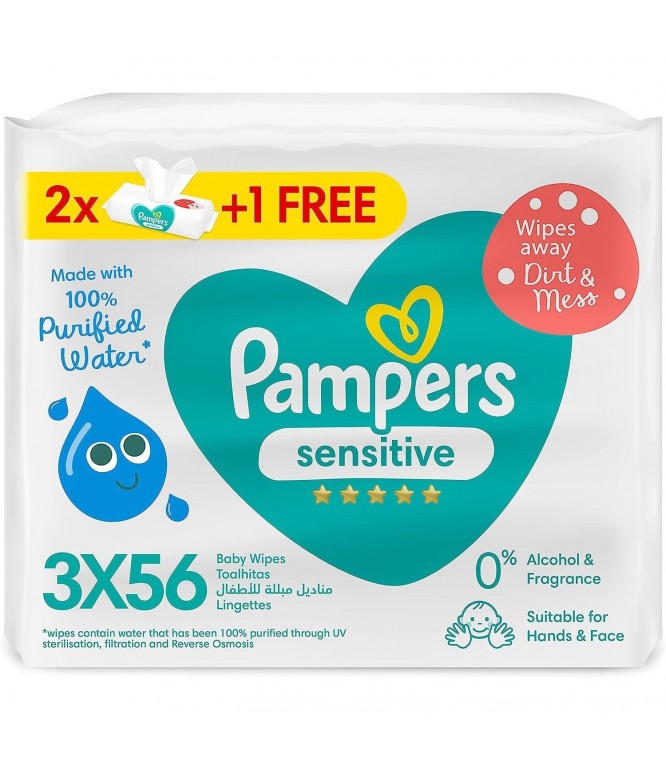 Pampers Wipes Sensitive 3×56's