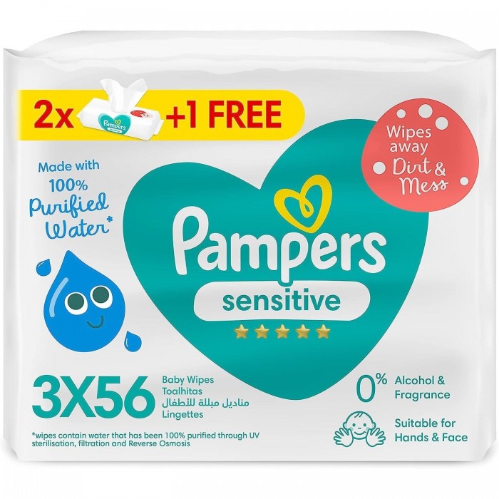 Pampers Wipes Sensitive 3×56's