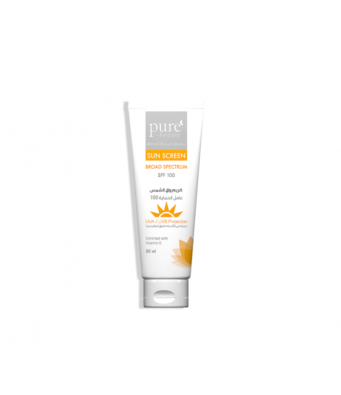 بيور بيوتي كريم واقي الشمس SPF 100 مع فيتامين هـ 50 مل 