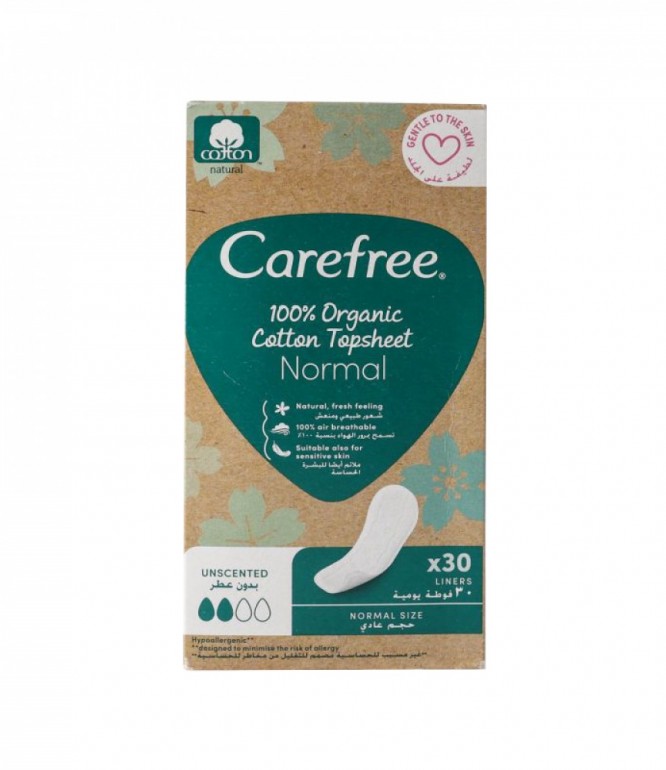 Care Free Panty Liners Organic Cotton 30's