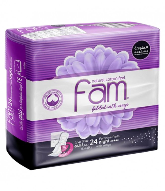 Fam Wings Fold Night Female Diaper 24's