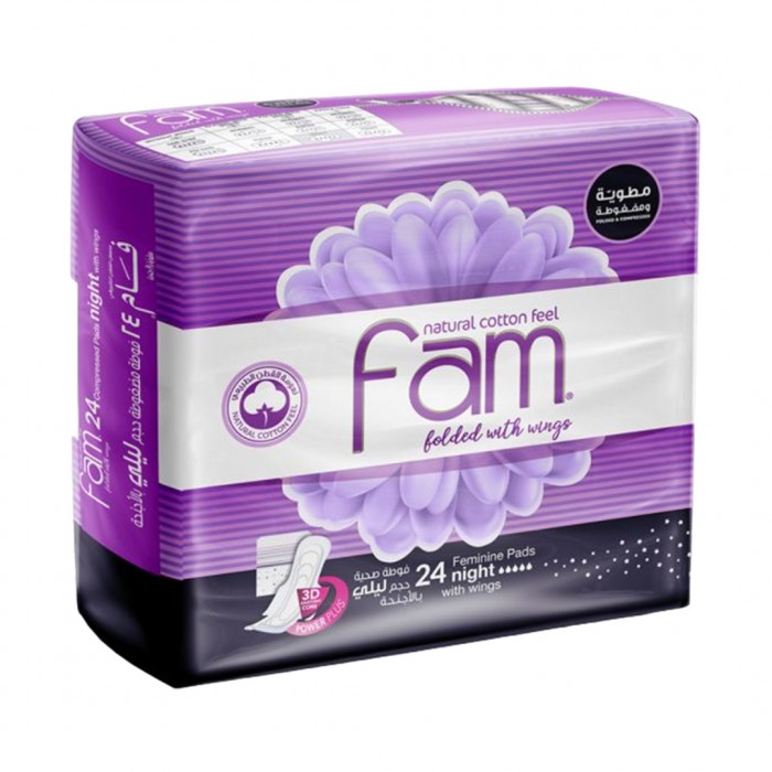 Fam Wings Fold Night Female Diaper 24's