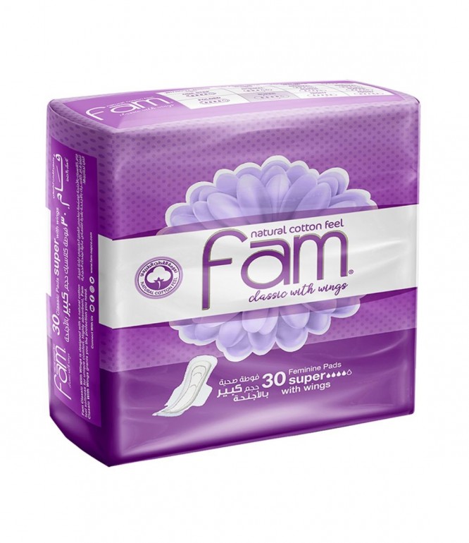 Fam Sanitary Pads Maxi Classic with Wings Super 30 pads 