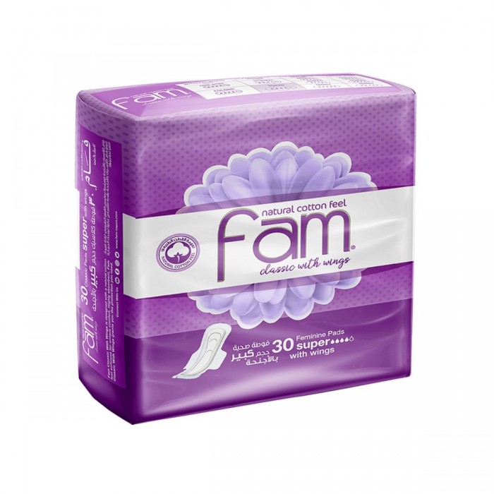 Fam Sanitary Pads Maxi Classic with Wings Super 30 pads 