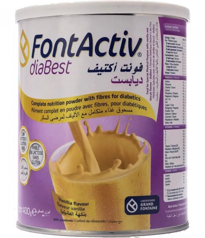 فونت أكتيف ديابيست بنكهة الفانيلا 400 غرام 