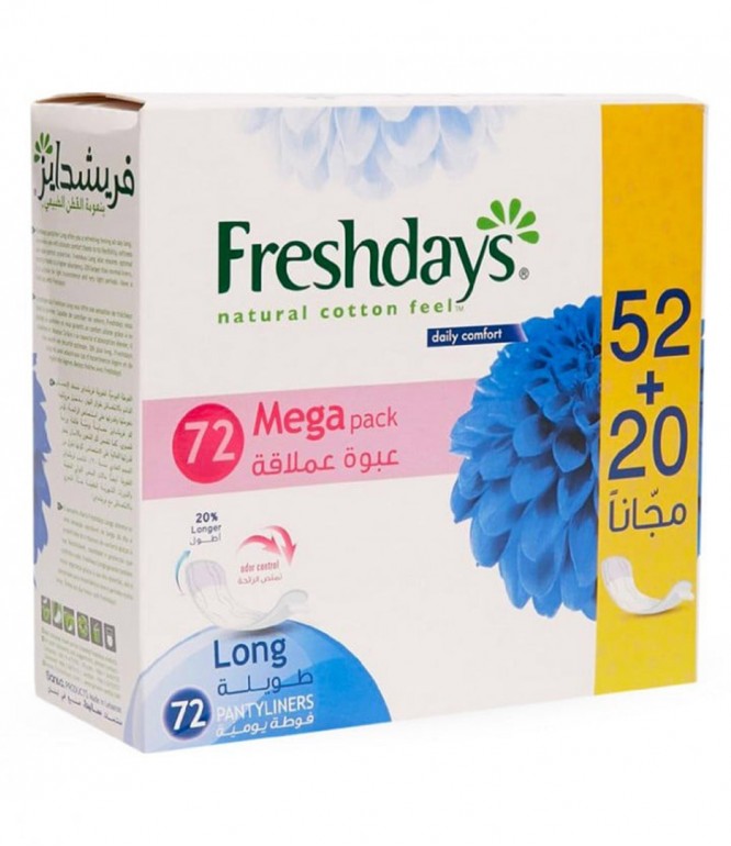 Freshdays Long Pantyliners 52+20's