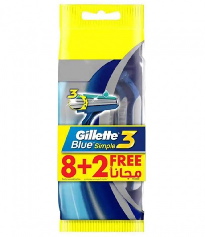 Gillete Blue 3 Simple Razor 8+2's 